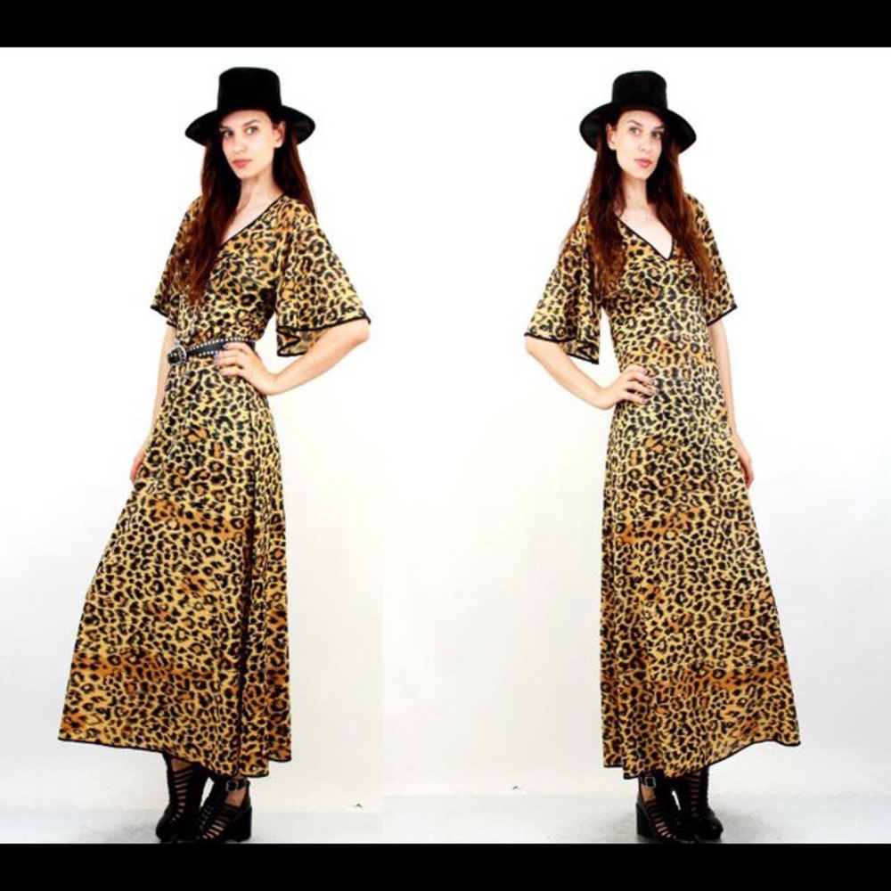 ❌SOLD❌ 1980s leopard print dress - Picture 2 of 4